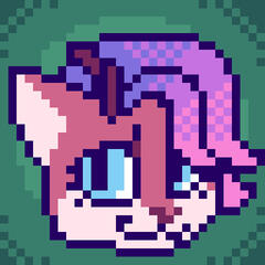32x32 unshaded headshot of a cat deer hybrid.