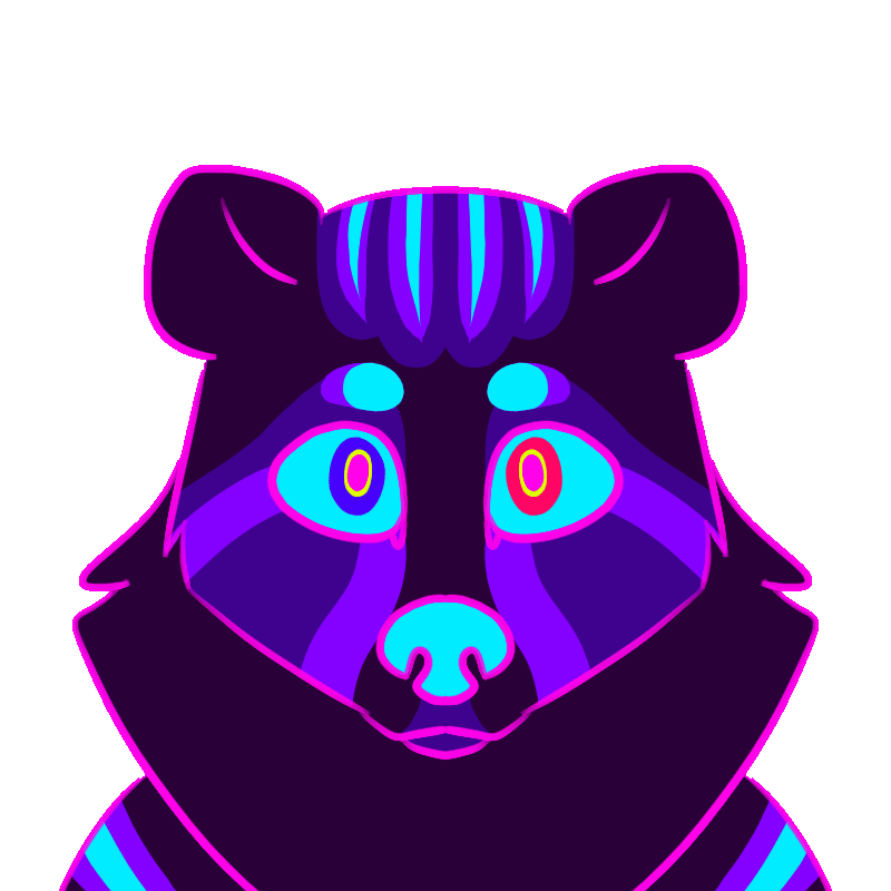 An animated bust of a brightly colored bear character bobbing his head up and down.