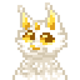 32x32 shaded portrait of a white and gold cat.